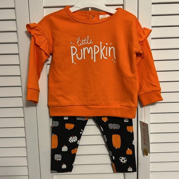 Cat & Jack Little Pumpkin two piece Halloween outfit 6-9M NWT - Picture 3 of 4